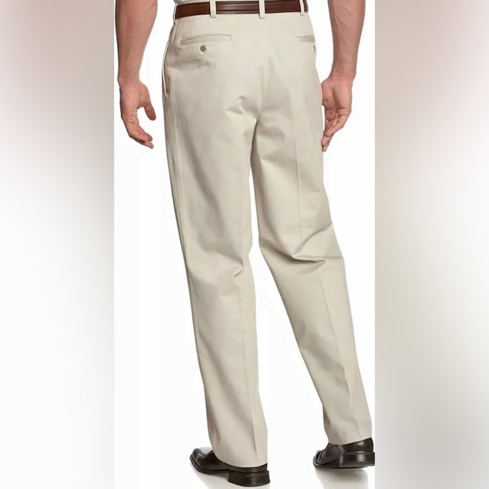 Savane Men's Flat Front Deep Dye Twill Chinos Pant, Stone (Beige), 38W/29L NWT - Picture 2 of 3